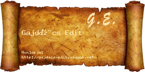 Gajdács Edit névjegykártya